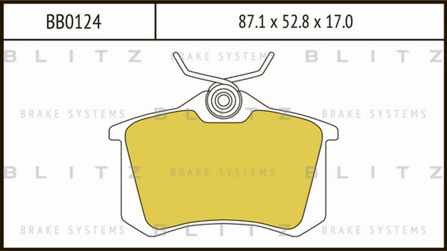 Blitz BB0124 - Тормозные колодки, дисковые, комплект autospares.lv