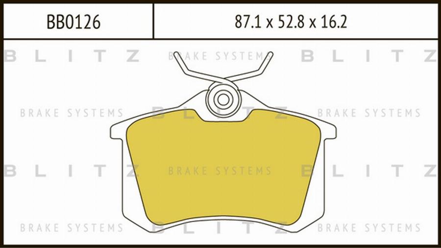 Blitz BB0126 - Тормозные колодки, дисковые, комплект autospares.lv