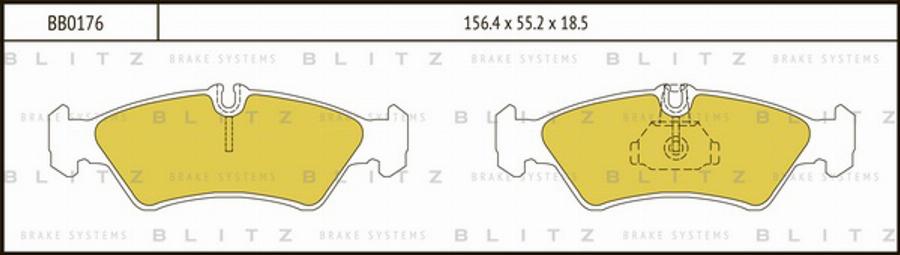 Blitz BB0176 - Тормозные колодки, дисковые, комплект autospares.lv