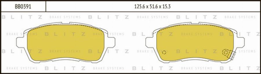 Blitz BB0391 - Тормозные колодки, дисковые, комплект autospares.lv