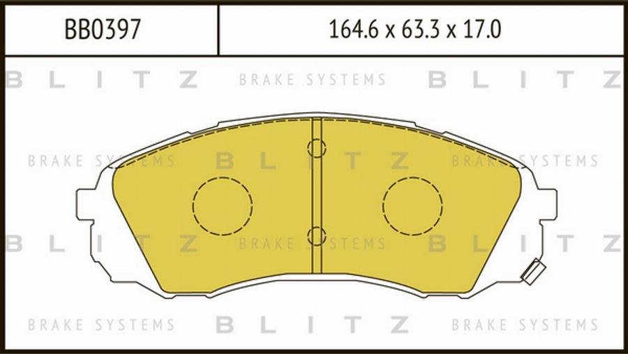 Blitz BB0397 - Тормозные колодки, дисковые, комплект autospares.lv