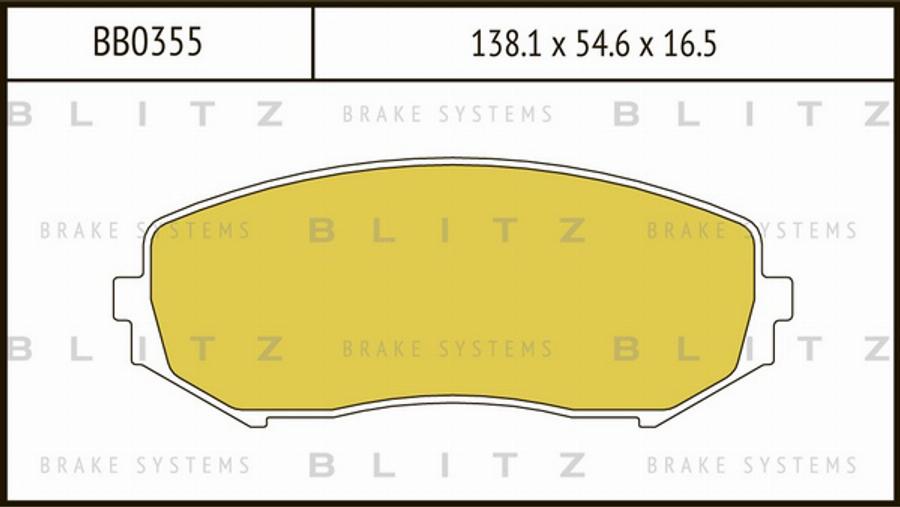 Blitz BB0355 - Тормозные колодки, дисковые, комплект autospares.lv