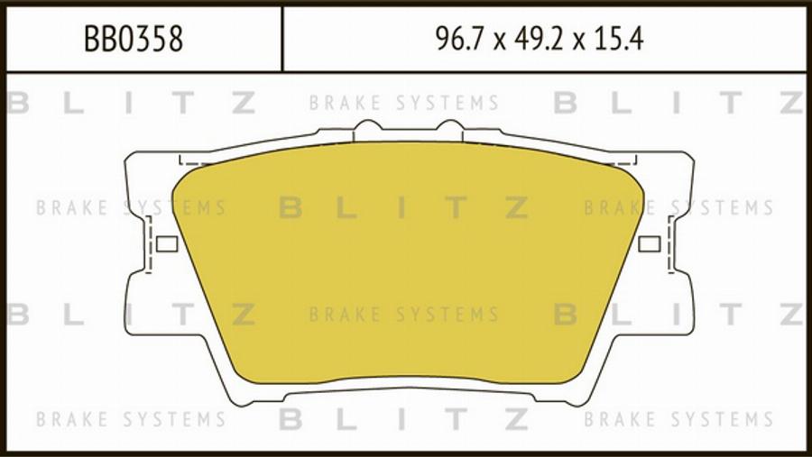 Blitz BB0358 - Тормозные колодки, дисковые, комплект autospares.lv