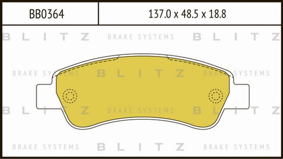 Blitz BB0364 - Тормозные колодки, дисковые, комплект autospares.lv