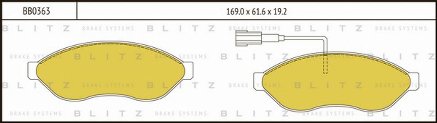 Blitz BB0363 - Тормозные колодки, дисковые, комплект autospares.lv