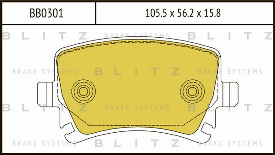 Blitz BB0301 - Тормозные колодки, дисковые, комплект autospares.lv