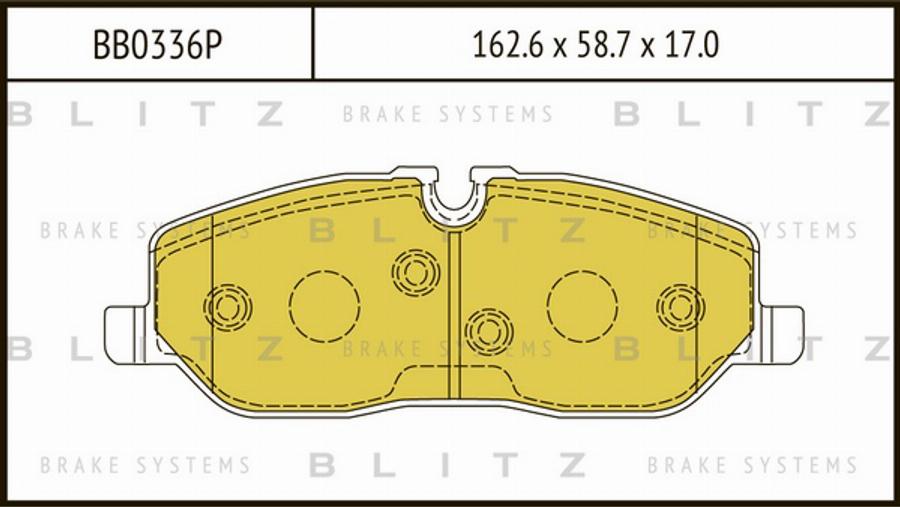 Blitz BB0336P - Тормозные колодки, дисковые, комплект autospares.lv