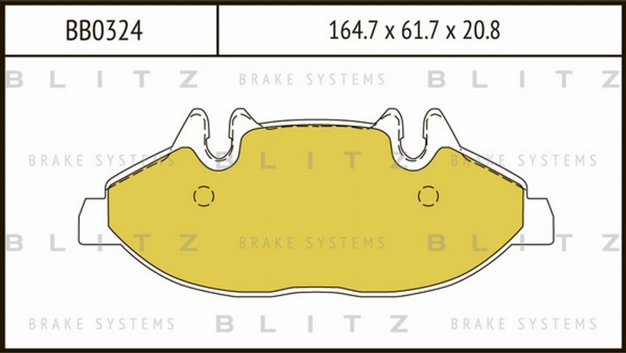 Blitz BB0324 - Тормозные колодки, дисковые, комплект autospares.lv