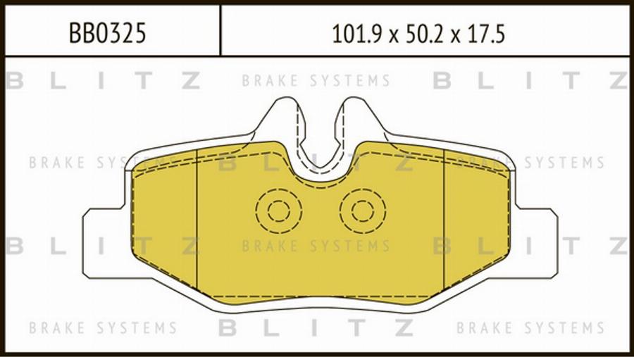 Blitz BB0325 - Тормозные колодки, дисковые, комплект autospares.lv