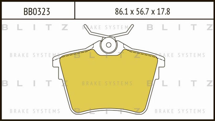 Blitz BB0323 - Тормозные колодки, дисковые, комплект autospares.lv