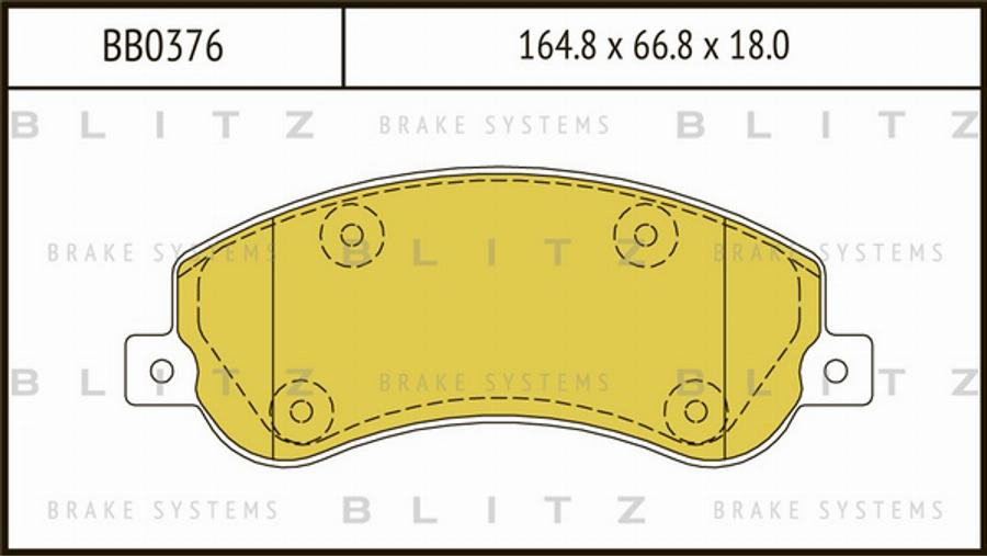 Blitz BB0376 - Тормозные колодки, дисковые, комплект autospares.lv