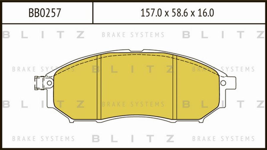 Blitz BB0257 - Тормозные колодки, дисковые, комплект autospares.lv