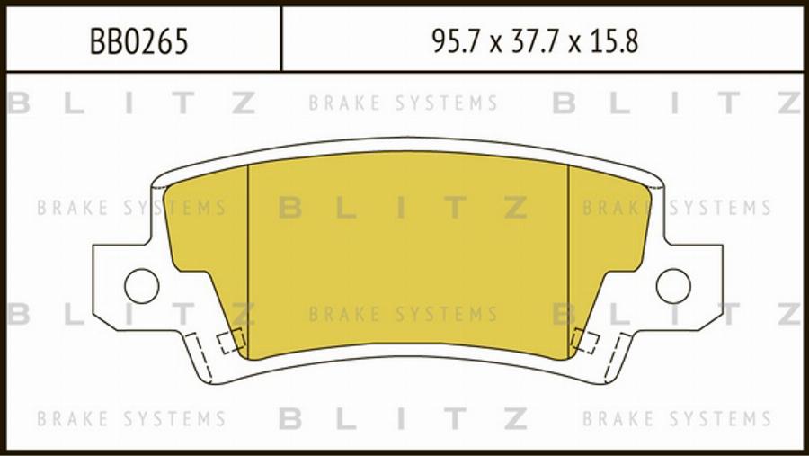 Blitz BB0265 - Тормозные колодки, дисковые, комплект autospares.lv