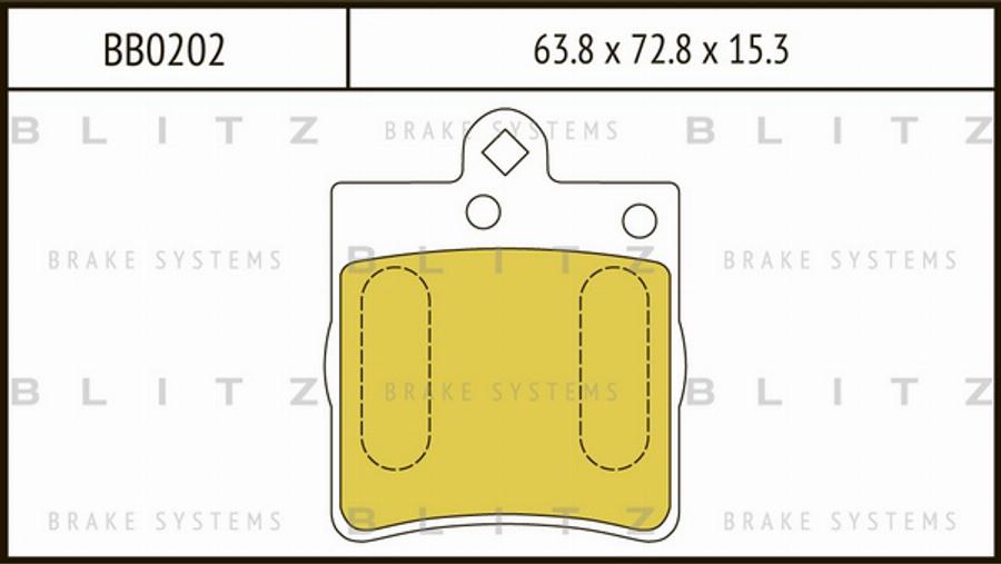 Blitz BB0202 - Тормозные колодки, дисковые, комплект autospares.lv