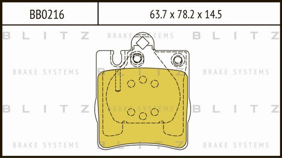 Blitz BB0216 - Тормозные колодки, дисковые, комплект autospares.lv