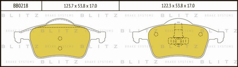 Blitz BB0218 - Тормозные колодки, дисковые, комплект autospares.lv