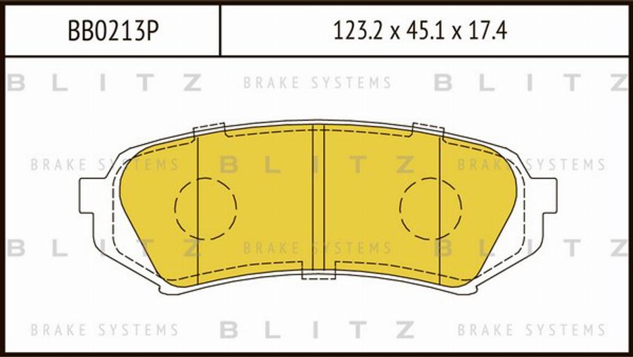 Blitz BB0213P - Тормозные колодки, дисковые, комплект autospares.lv