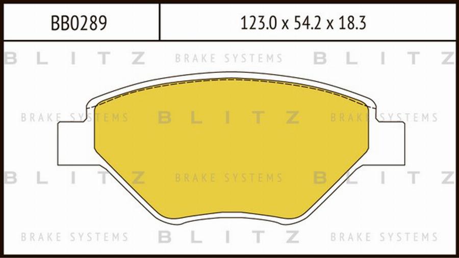 Blitz BB0289 - Тормозные колодки, дисковые, комплект autospares.lv