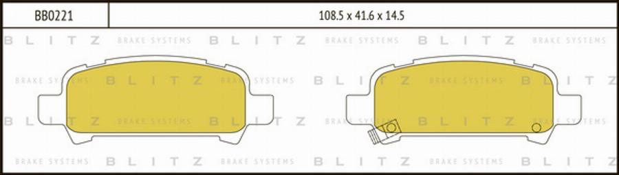 Blitz BB0221 - Тормозные колодки, дисковые, комплект autospares.lv