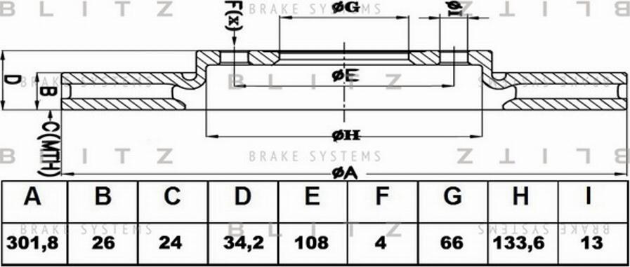 Blitz BS0405 - Тормозной диск autospares.lv