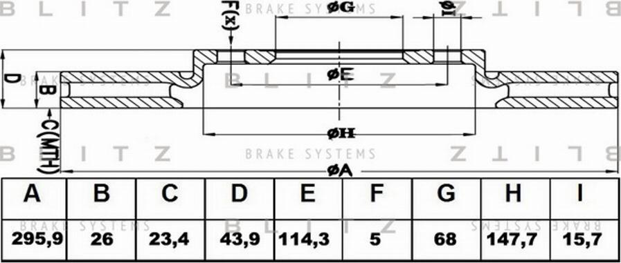 Blitz BS0408 - Тормозной диск autospares.lv