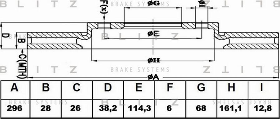 Blitz BS0435 - Тормозной диск autospares.lv