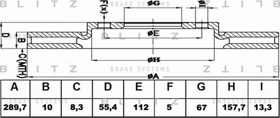 Blitz BS0433 - Тормозной диск autospares.lv