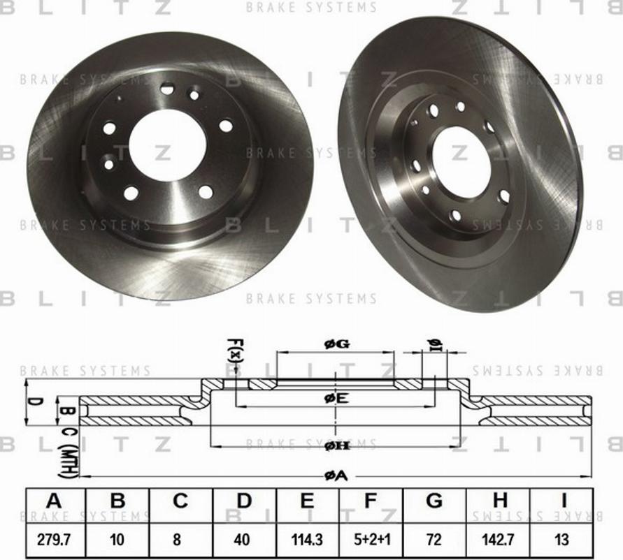 Blitz BS0192 - Тормозной диск autospares.lv