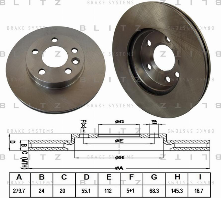 Blitz BS0149 - Тормозной диск autospares.lv