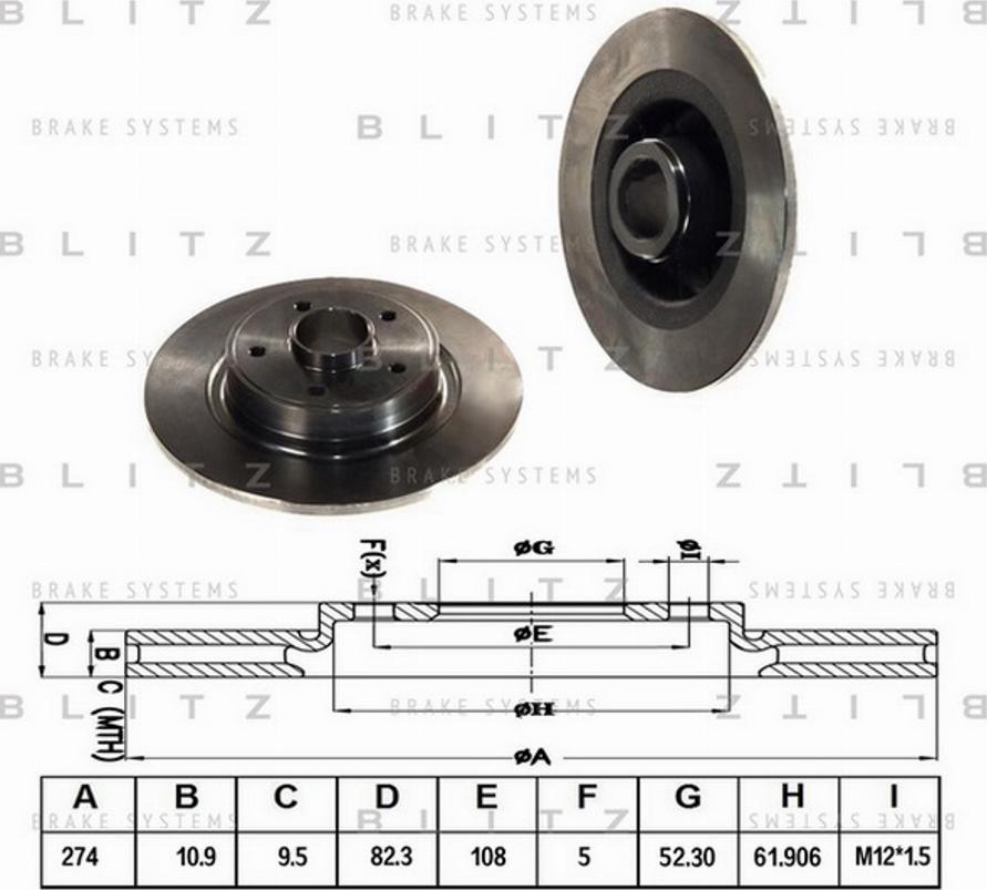 Blitz BS0144 - Тормозной диск autospares.lv