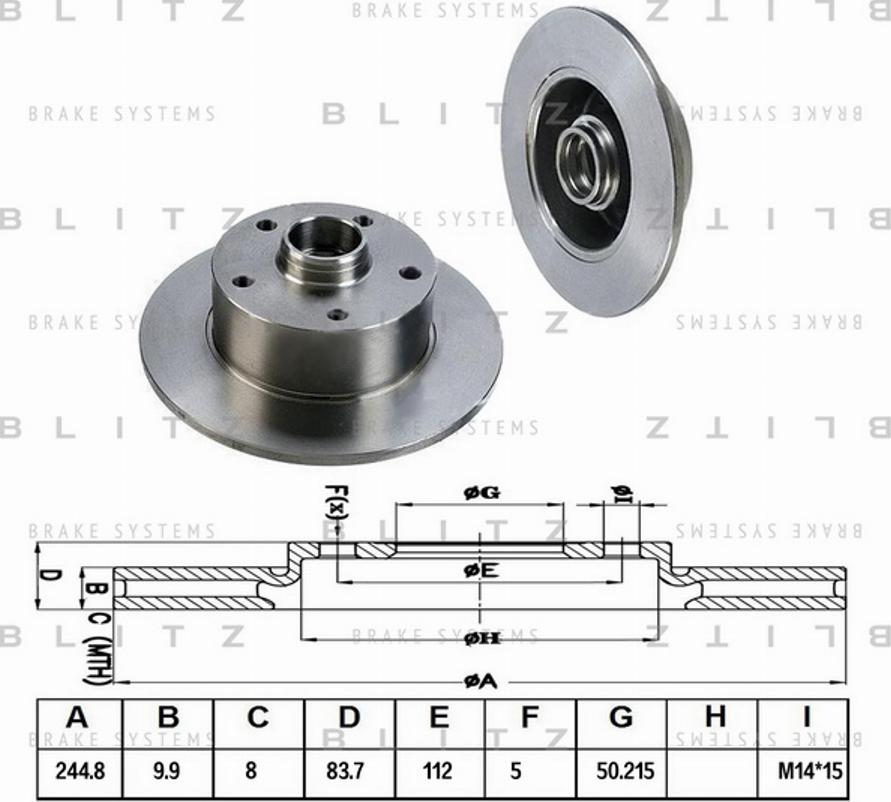 Blitz BS0145 - Тормозной диск autospares.lv