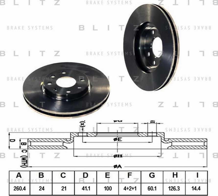 Blitz BS0143 - Тормозной диск autospares.lv