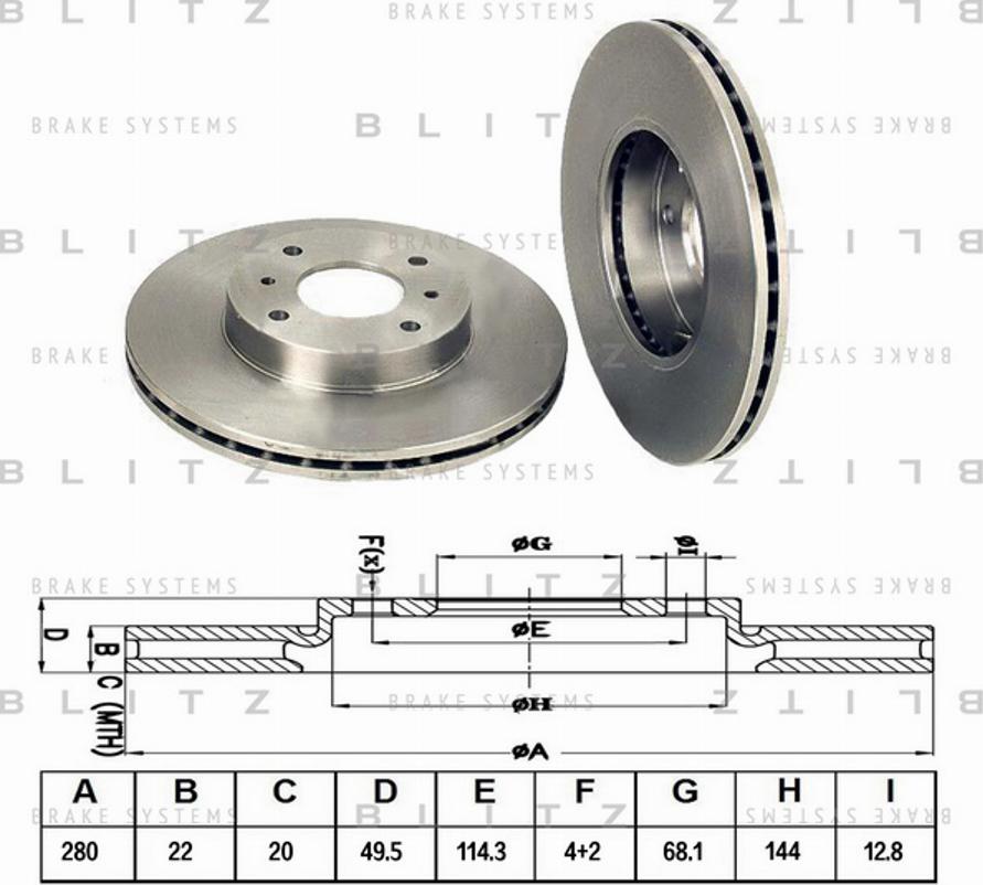 Blitz BS0142 - Тормозной диск autospares.lv