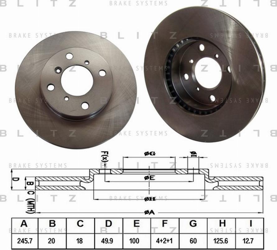 Blitz BS0147 - Тормозной диск autospares.lv