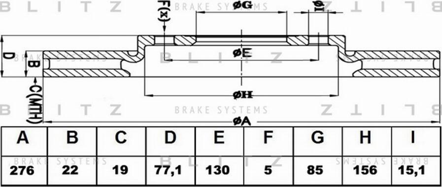 Blitz BS0151 - Тормозной диск autospares.lv