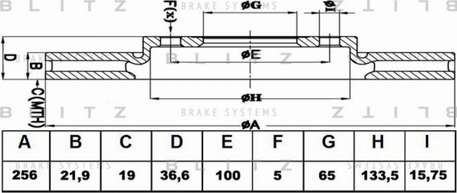 Blitz BS0153 - Тормозной диск autospares.lv