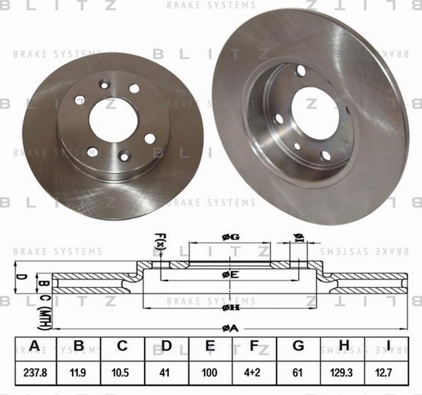 Blitz BS0104 - Тормозной диск autospares.lv