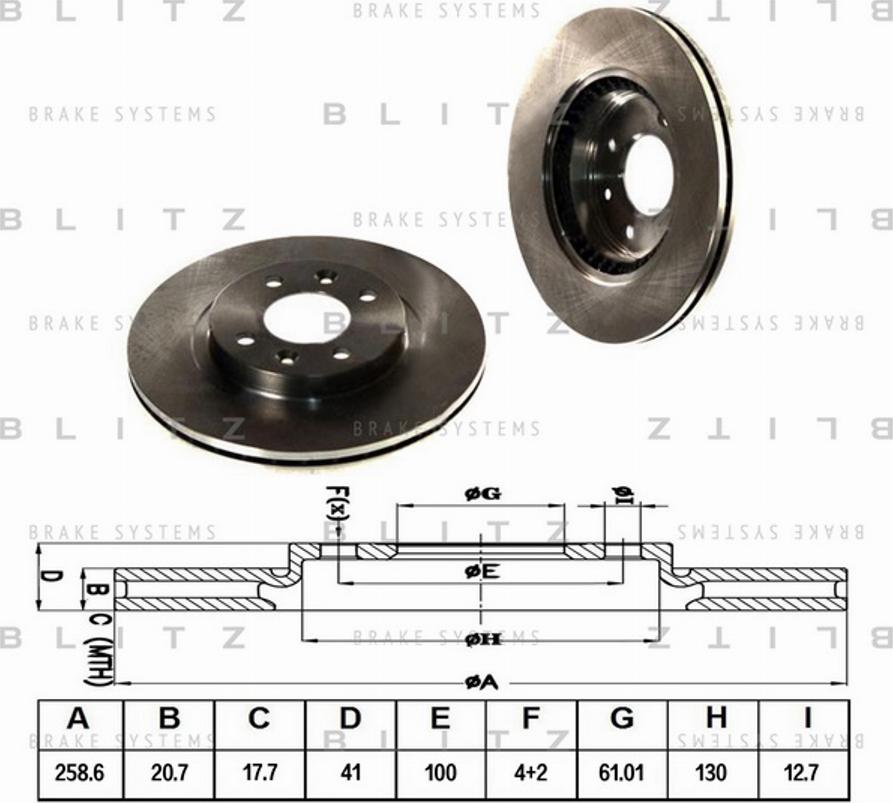 Blitz BS0105 - Тормозной диск autospares.lv