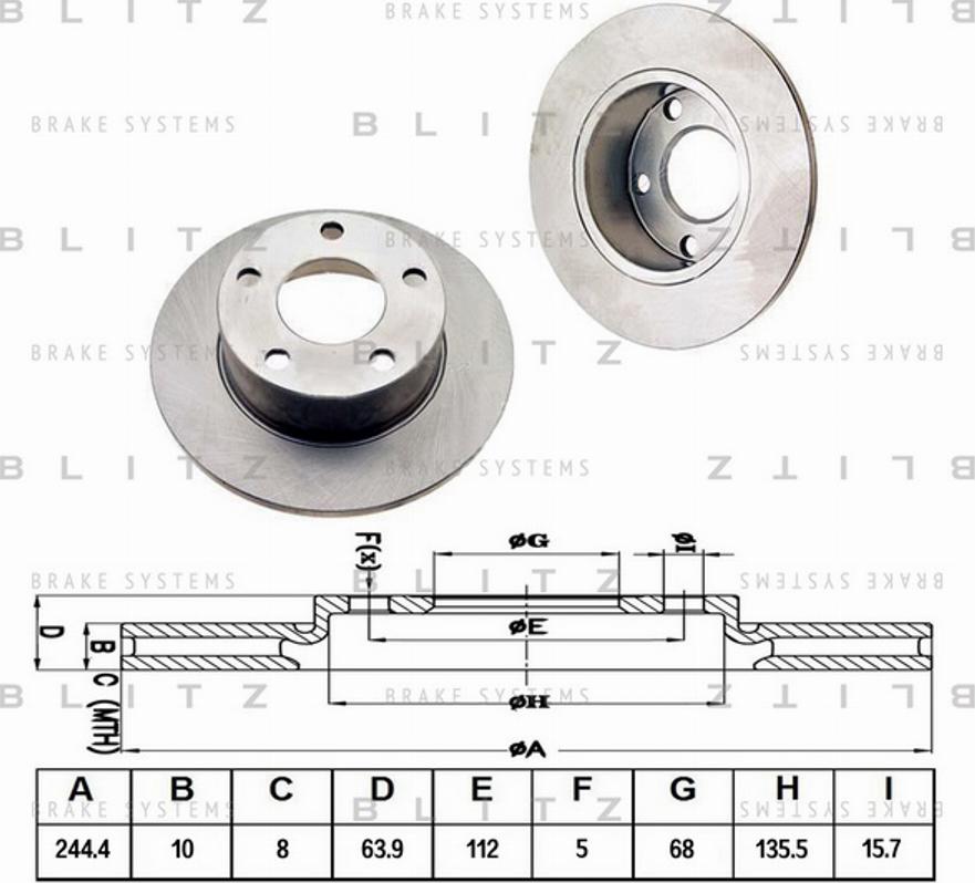 Blitz BS0106 - Тормозной диск autospares.lv