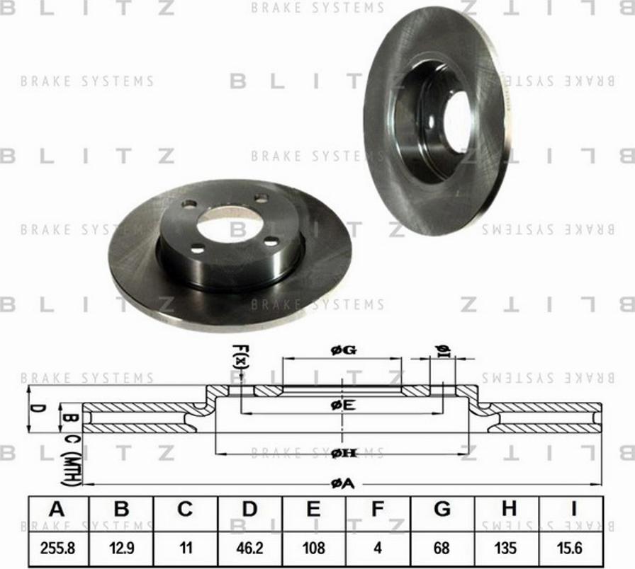 Blitz BS0100 - Тормозной диск autospares.lv