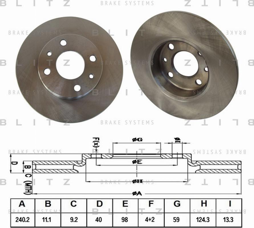 Blitz BS0115 - Тормозной диск autospares.lv