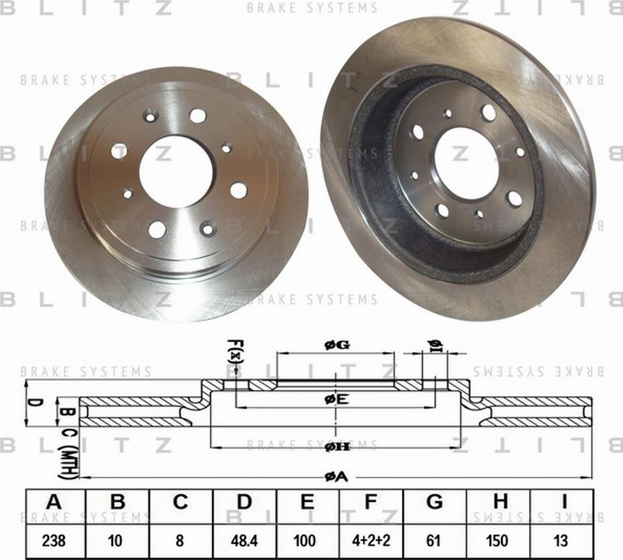 Blitz BS0116 - Тормозной диск autospares.lv