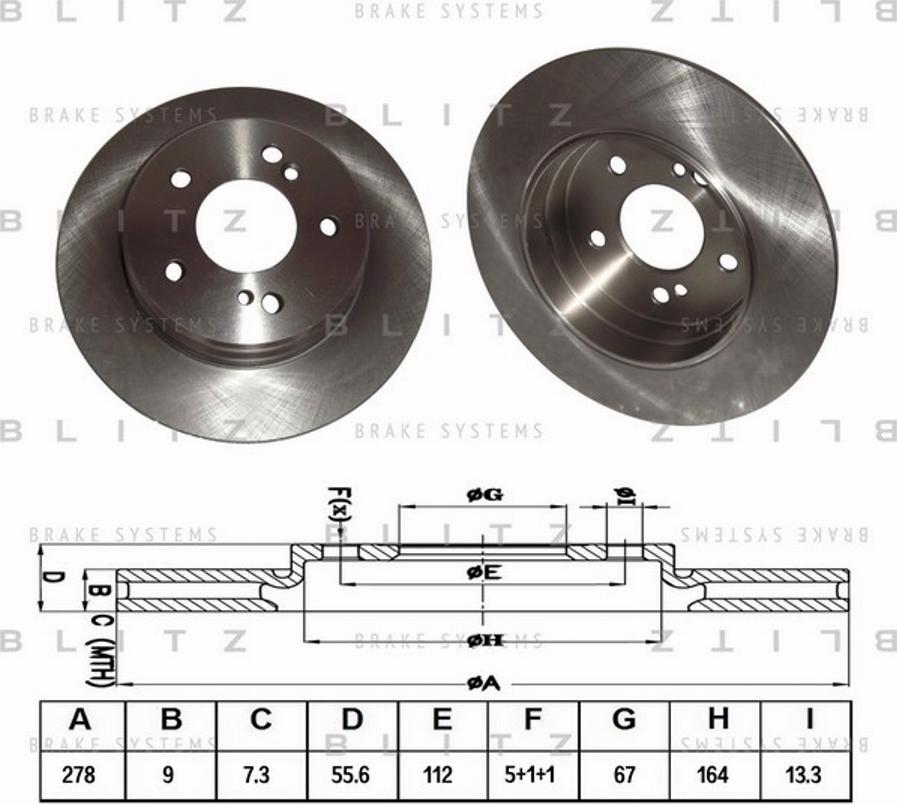 Blitz BS0111 - Тормозной диск autospares.lv