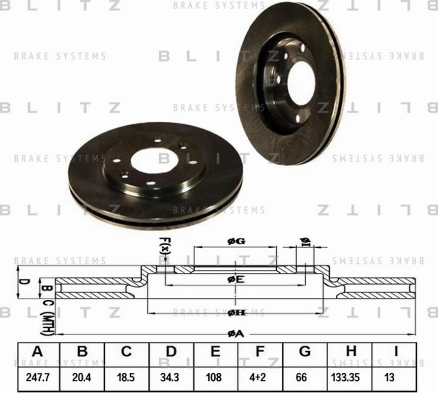 Blitz BS0117 - Тормозной диск autospares.lv