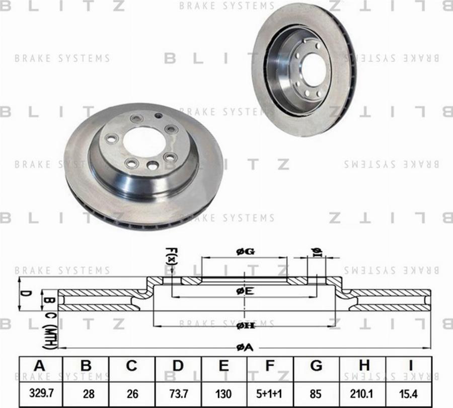 Blitz BS0184 - Тормозной диск autospares.lv