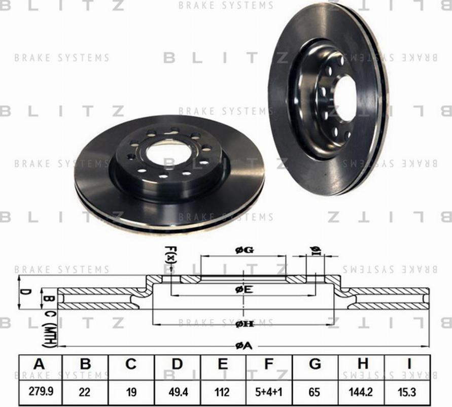 Blitz BS0185 - Тормозной диск autospares.lv