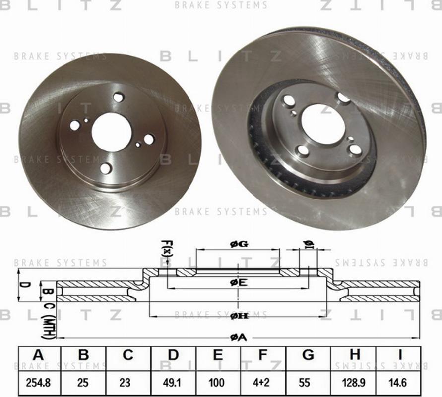 Blitz BS0180 - Тормозной диск autospares.lv