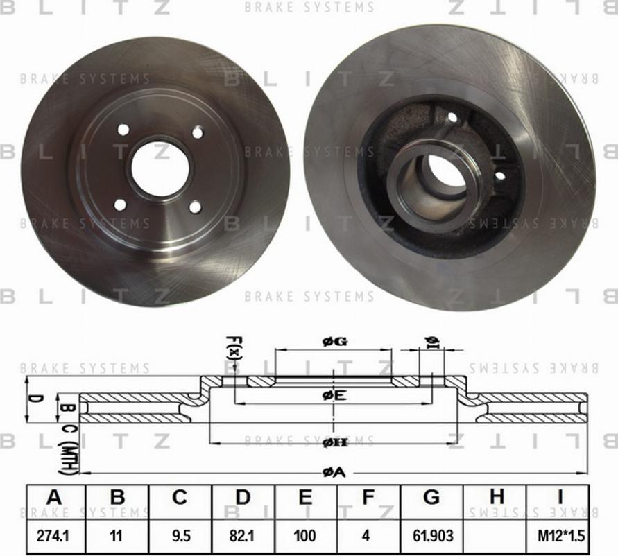 Blitz BS0188 - Тормозной диск autospares.lv