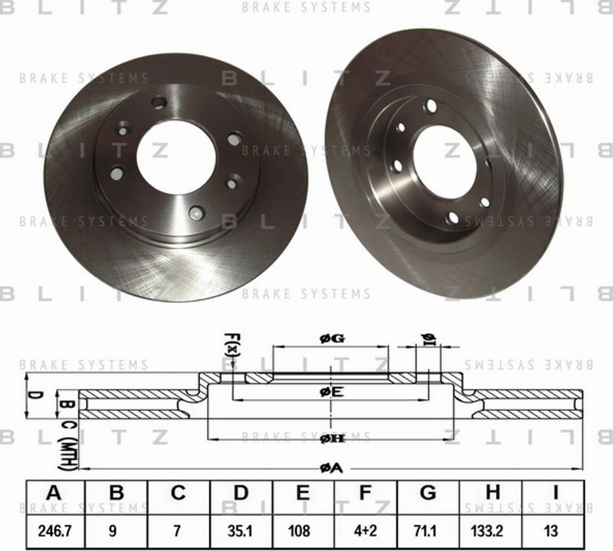 Blitz BS0134 - Тормозной диск autospares.lv