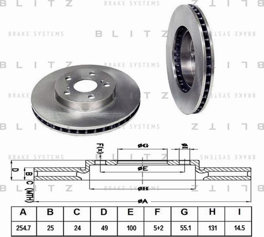 Blitz BS0133 - Тормозной диск autospares.lv